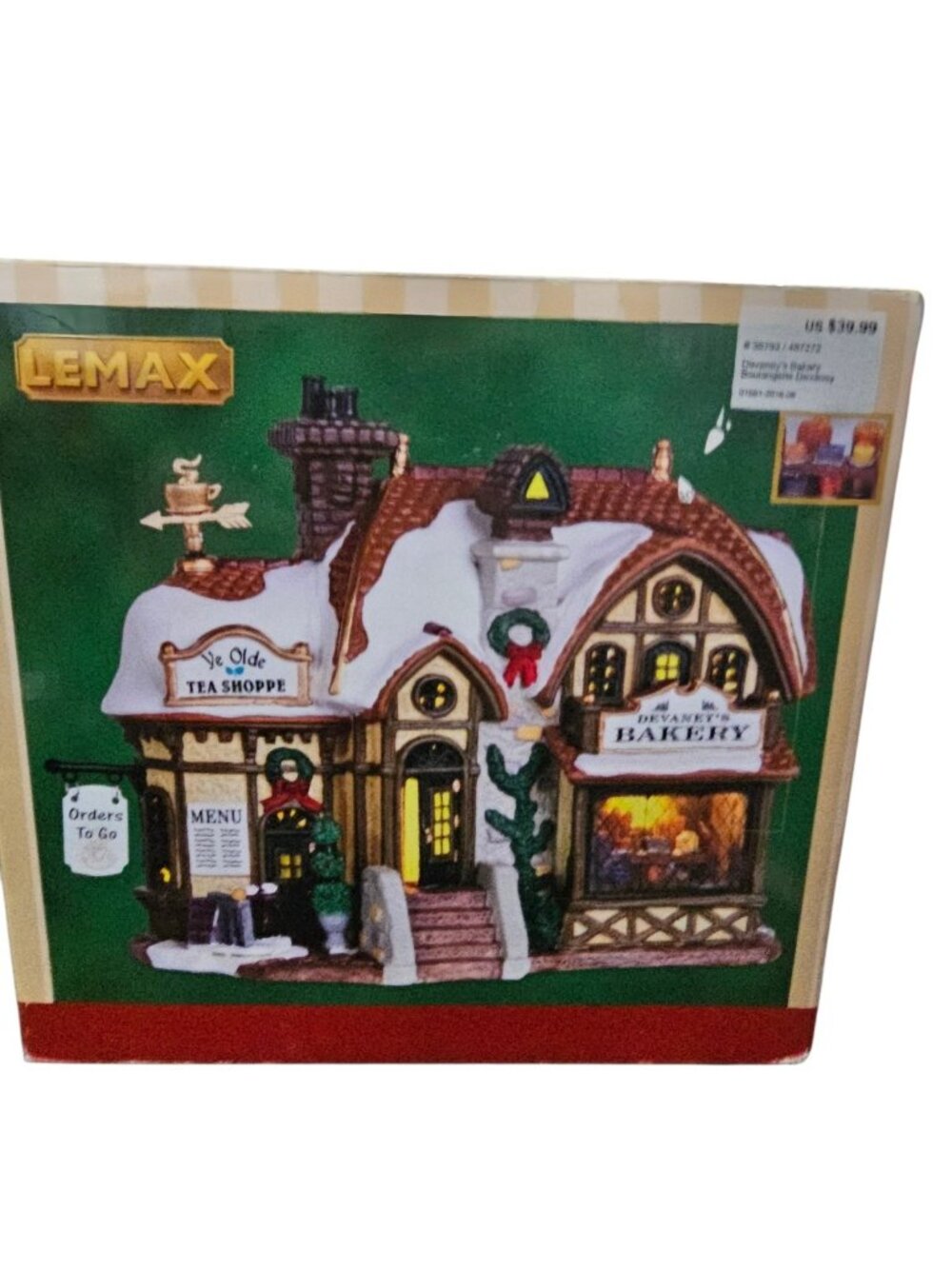 Lemax 2003 Devaney's Bakery Caddington Village #35793 Ye Olde Tea Shoppe To Go